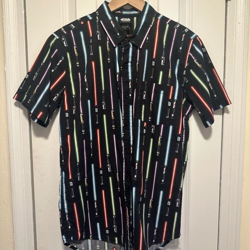 Our Universe Star Wars Lightsaber Men's Woven Button-Up - Small